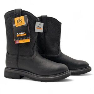 Ariat Men's Black Sierra Roper Size 12W EE Toe SR EH Safety Work Boot 10002422